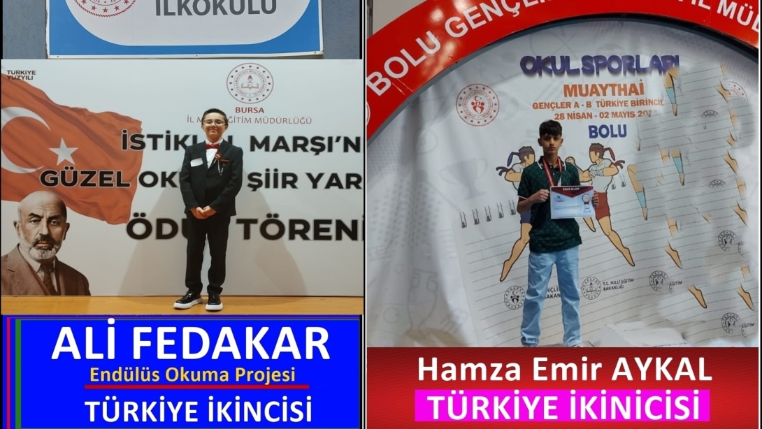 Hamza Emir AYKAL ve Ali Fedakar Türkiye 2.si oldu.
